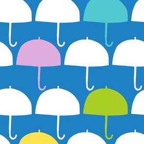 April Showers umbrellas blue