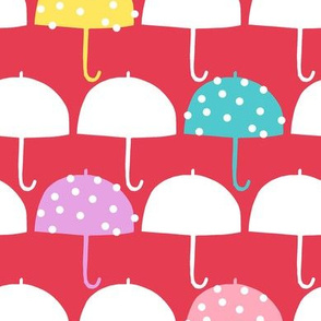 April Showers happy dotted umbrellas