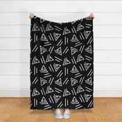 Black and White Mudcloth- Large Scale