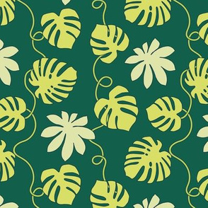 Tropical Leaves and Lianas green