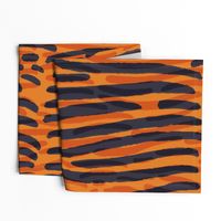 Tiger Orange and Black Watercolor Animal Print