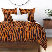 Tiger Orange and Black Watercolor Animal Print