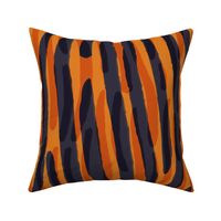 Tiger Orange and Black Watercolor Animal Print