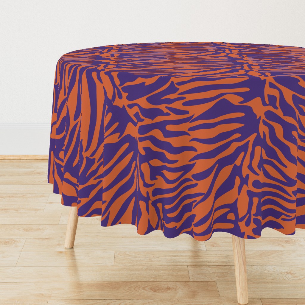 Tiger Orange and Purple Animal Print