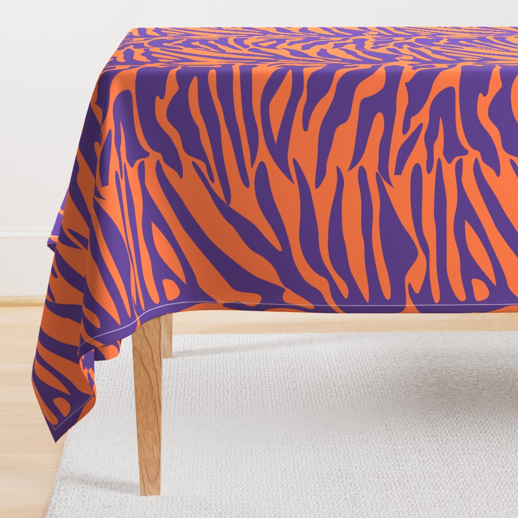 Tiger Orange and Purple Animal Print