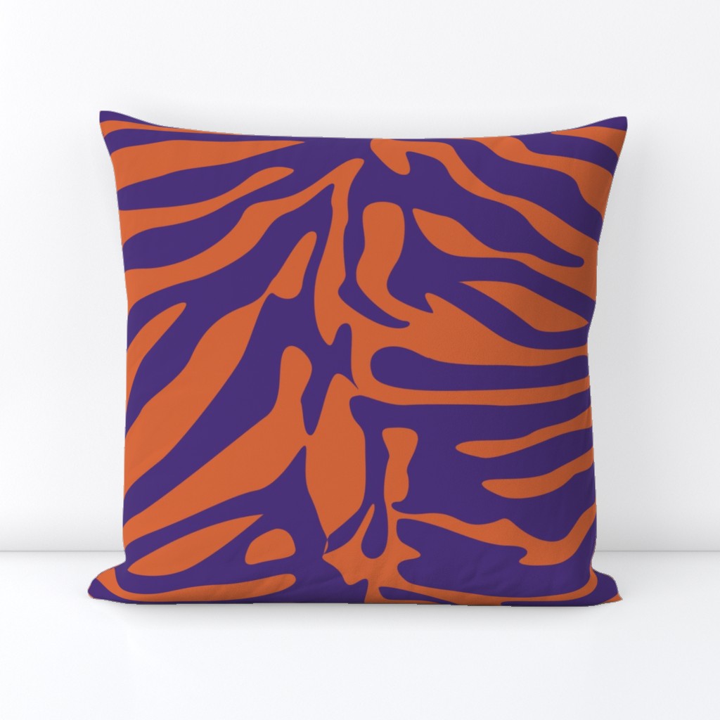 Tiger Orange and Purple Animal Print