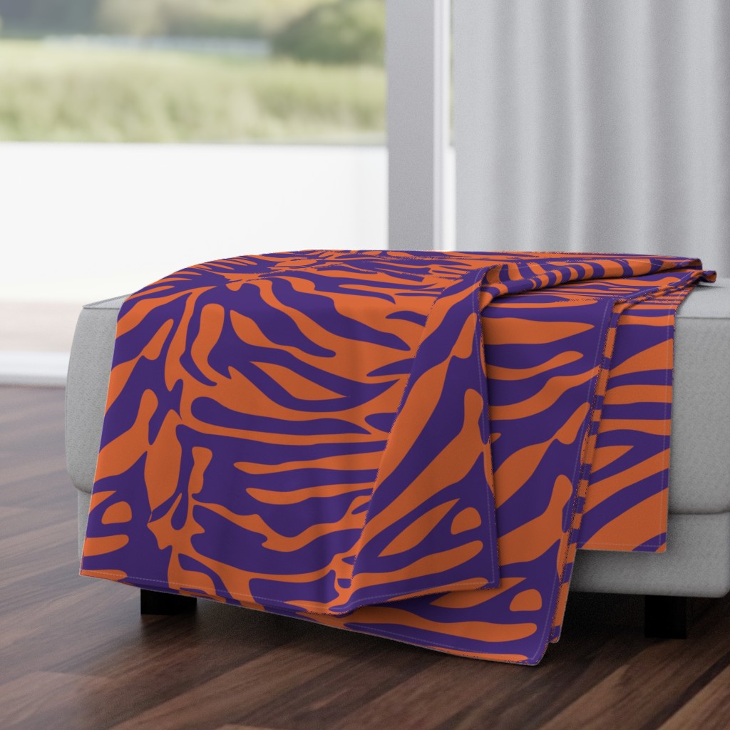 Tiger Orange and Purple Animal Print