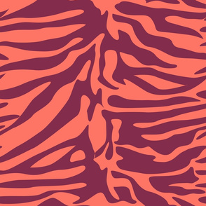 Tiger Orange and Maroon Animal Print