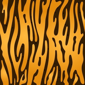 Tiger Gold Orange and Black Animal Print