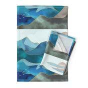 Watercolor Abstract Mountains fat quarter tapestry