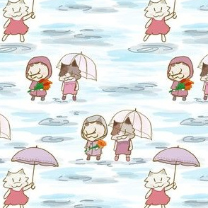 Kitties in the Rain 