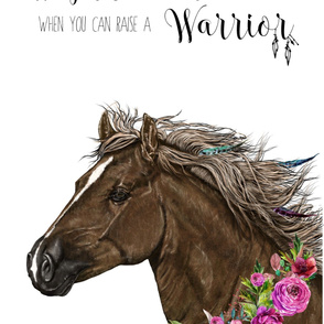 27"x36" / 2 to 1 Yard of Minky / Warrior Horse Quote / 