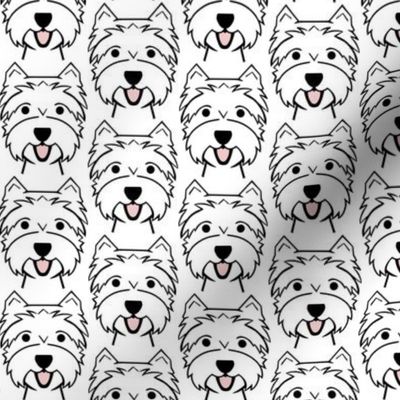 Adorable Westie fabric - West Highland Terrier fabric for DIY projects