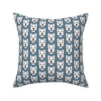 Happy Westie fabric - cute West Highland Terrier design