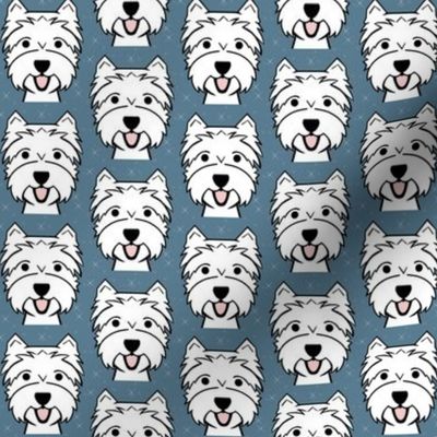 Happy Westie fabric - cute West Highland Terrier design