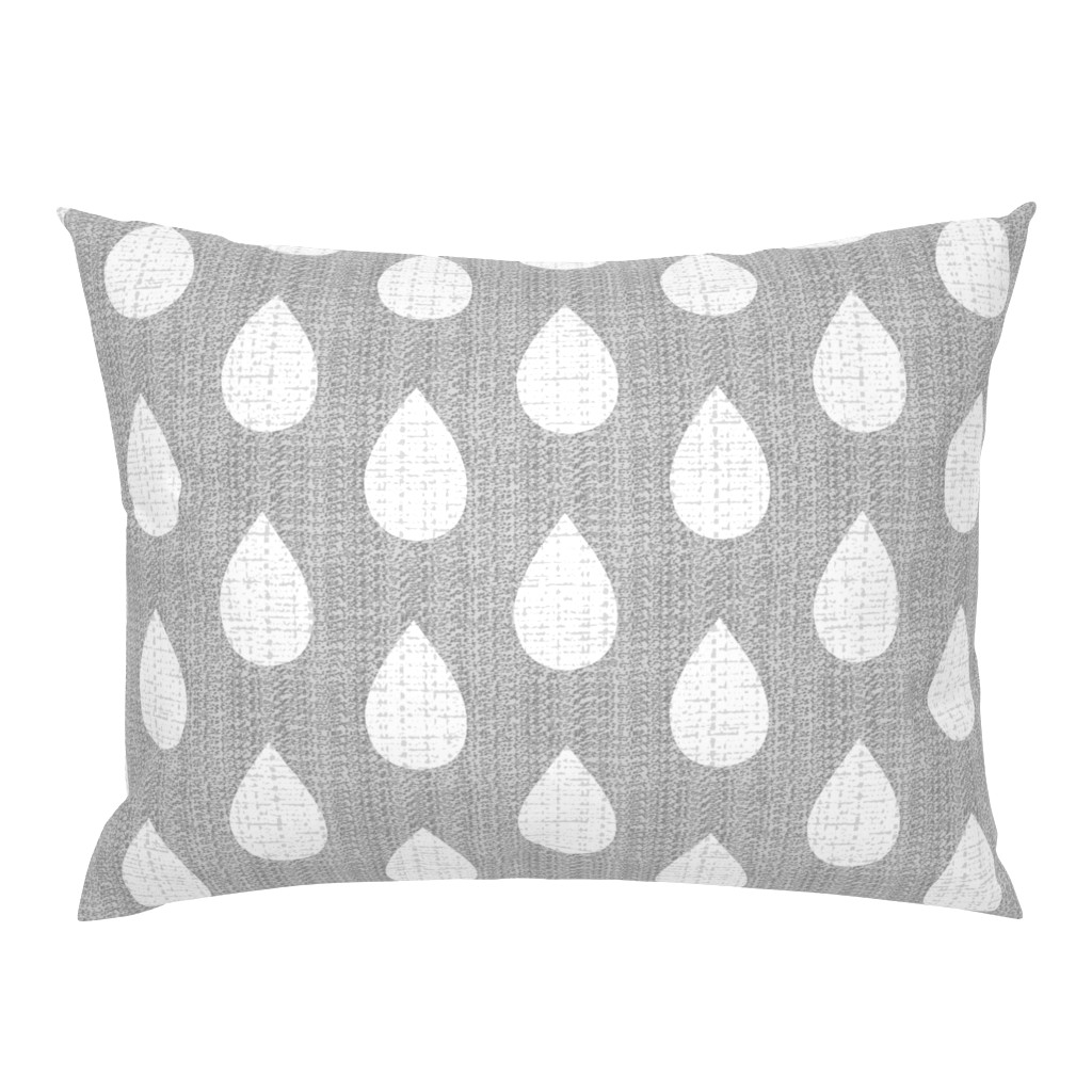 Raindrops on gray flannel