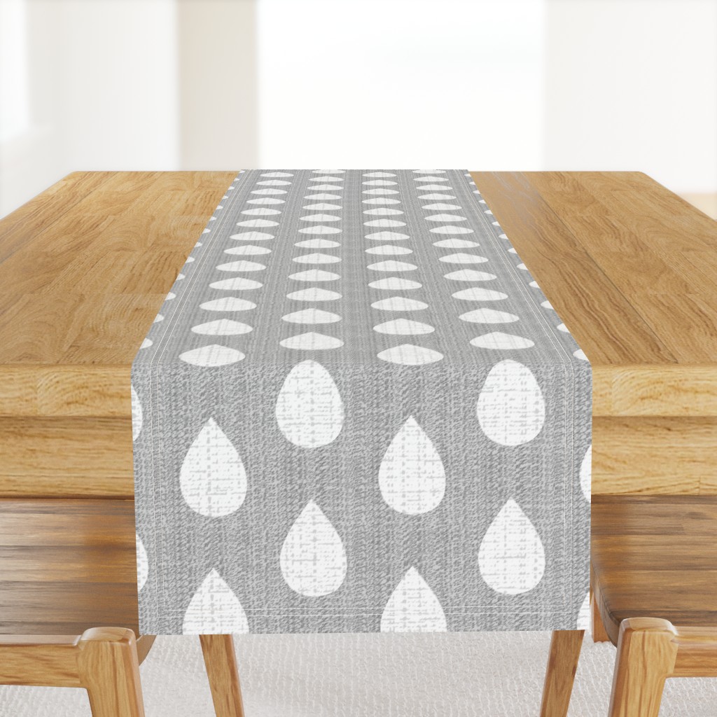 Raindrops on gray flannel