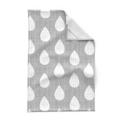 Raindrops on gray flannel