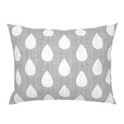 Raindrops on gray flannel