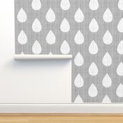 Raindrops on gray flannel