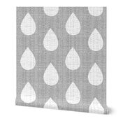 Raindrops on gray flannel