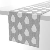 Raindrops on gray flannel