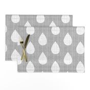 Raindrops on gray flannel