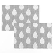 Raindrops on gray flannel