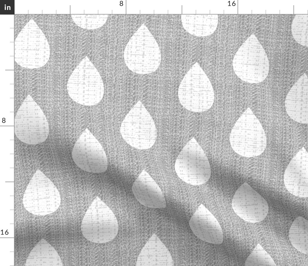 Raindrops on gray flannel