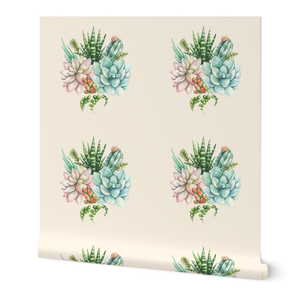 Succulent and Cactus Galore (Pastel Pink)