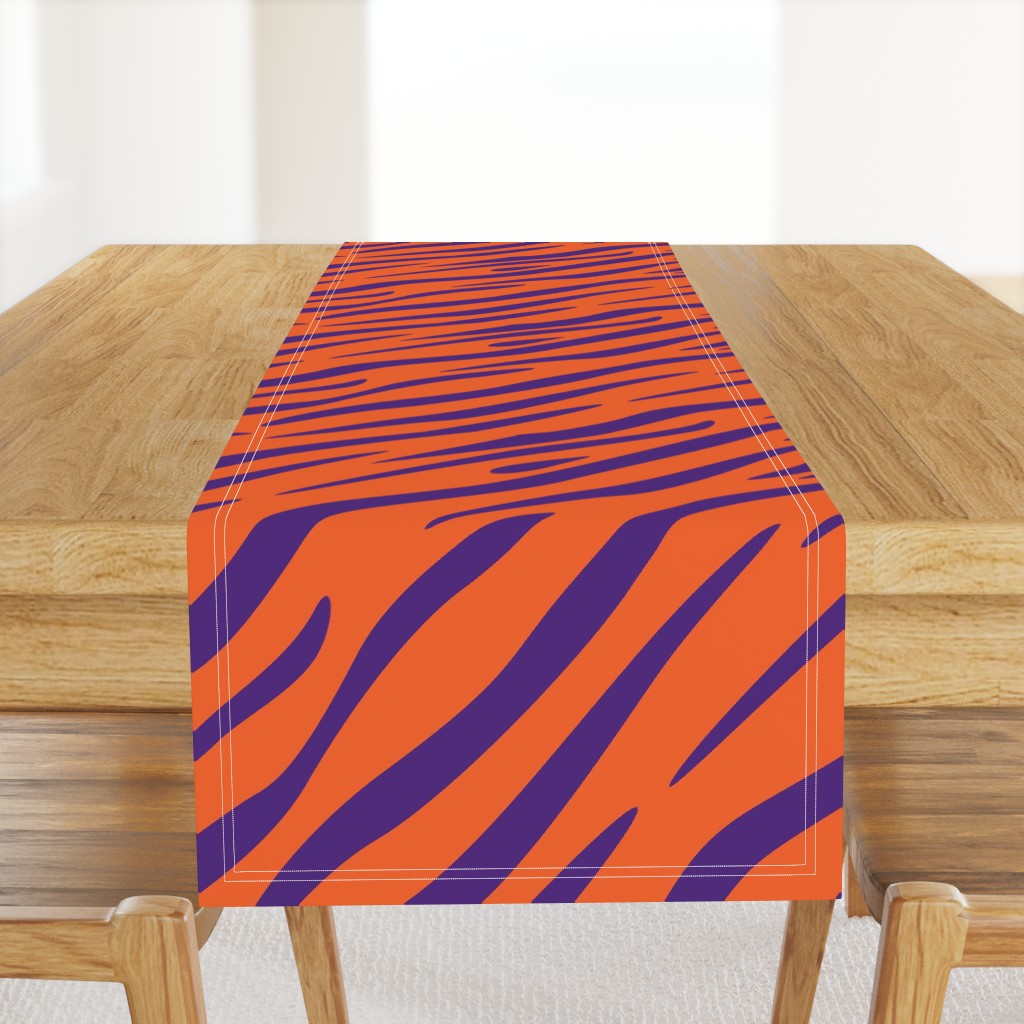 Tiger Stripes Purple and Orange Animal Print Champs on Fading or Gradient Background