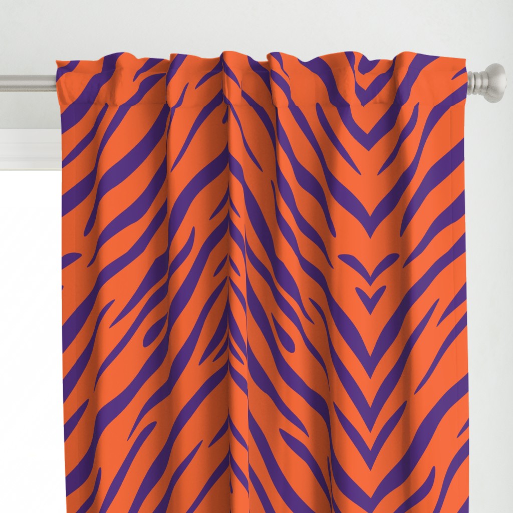 Tiger Stripes Purple and Orange Animal Print Champs on Fading or Gradient Background