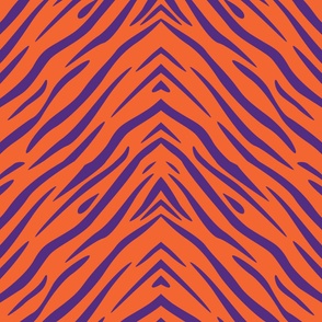 Tiger Stripes Purple and Orange Animal Print Champs on Fading or Gradient Background