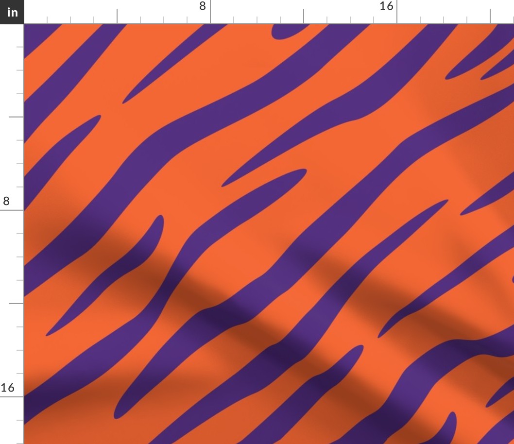 Tiger Stripes Purple and Orange Animal Print Champs on Fading or Gradient Background