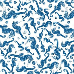 Ditsy Navy Seahorse