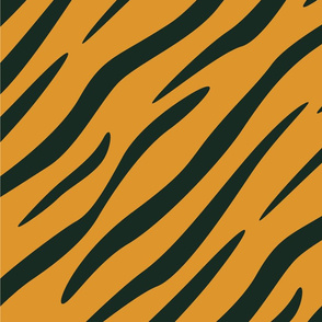 Tiger Stripes Black and Orange Animal Print Champs on Fading or Gradient Background