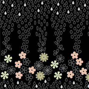 April Showers Kimono-Black