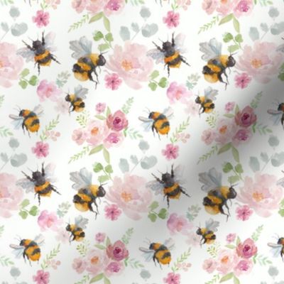 Small-scale bumblebees and florals