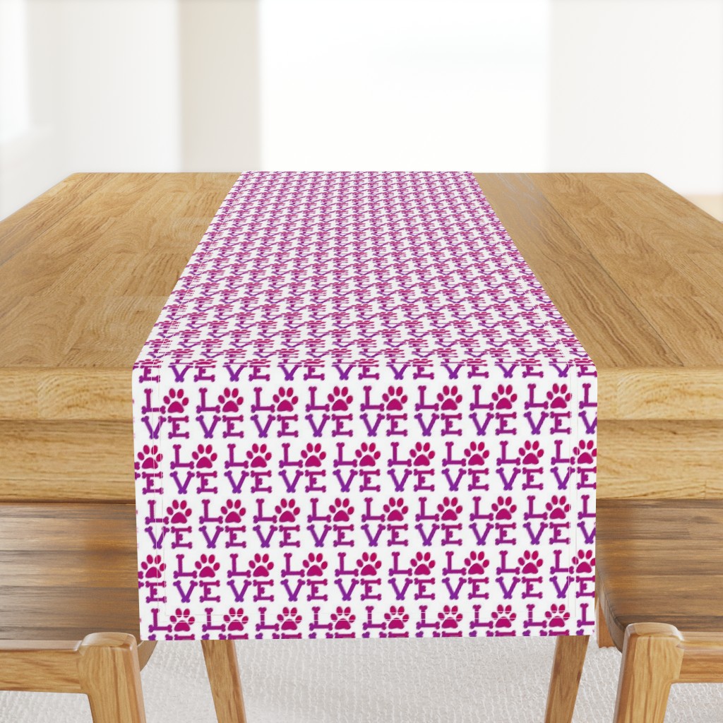 Love paw print in pinks and purples - animal lover, dog lover, cat lover 