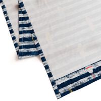 Tricolor Buoys on navy stripes V1 (24in)