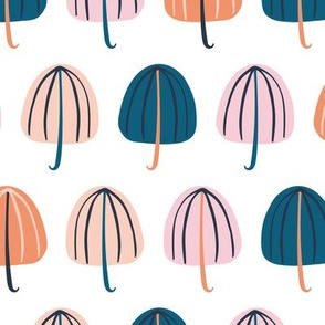 Umbrellas Pink and Blue - Medium