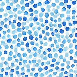 12 Watercolor medium light blue dots