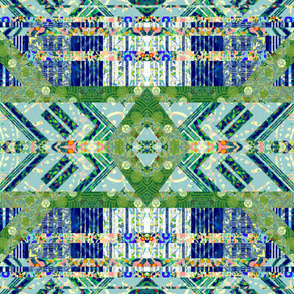 Mostly Blues: Kaleidoscope Patchwork - MEDIUM