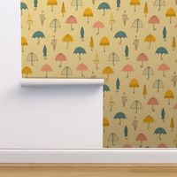 Spring umbrellas seamless pattern