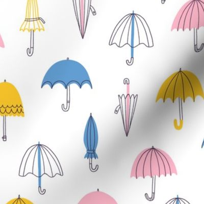 Spring umbrellas seamless pattern