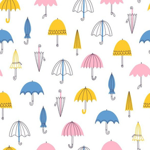 Spring umbrellas seamless pattern