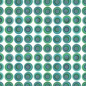 Blue and Green polka dot circles