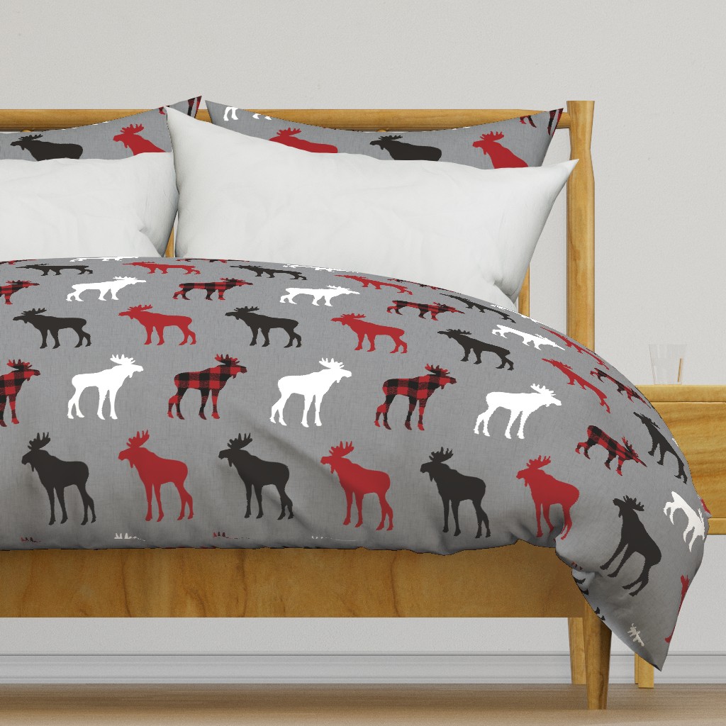 marching buffalo plaid moose