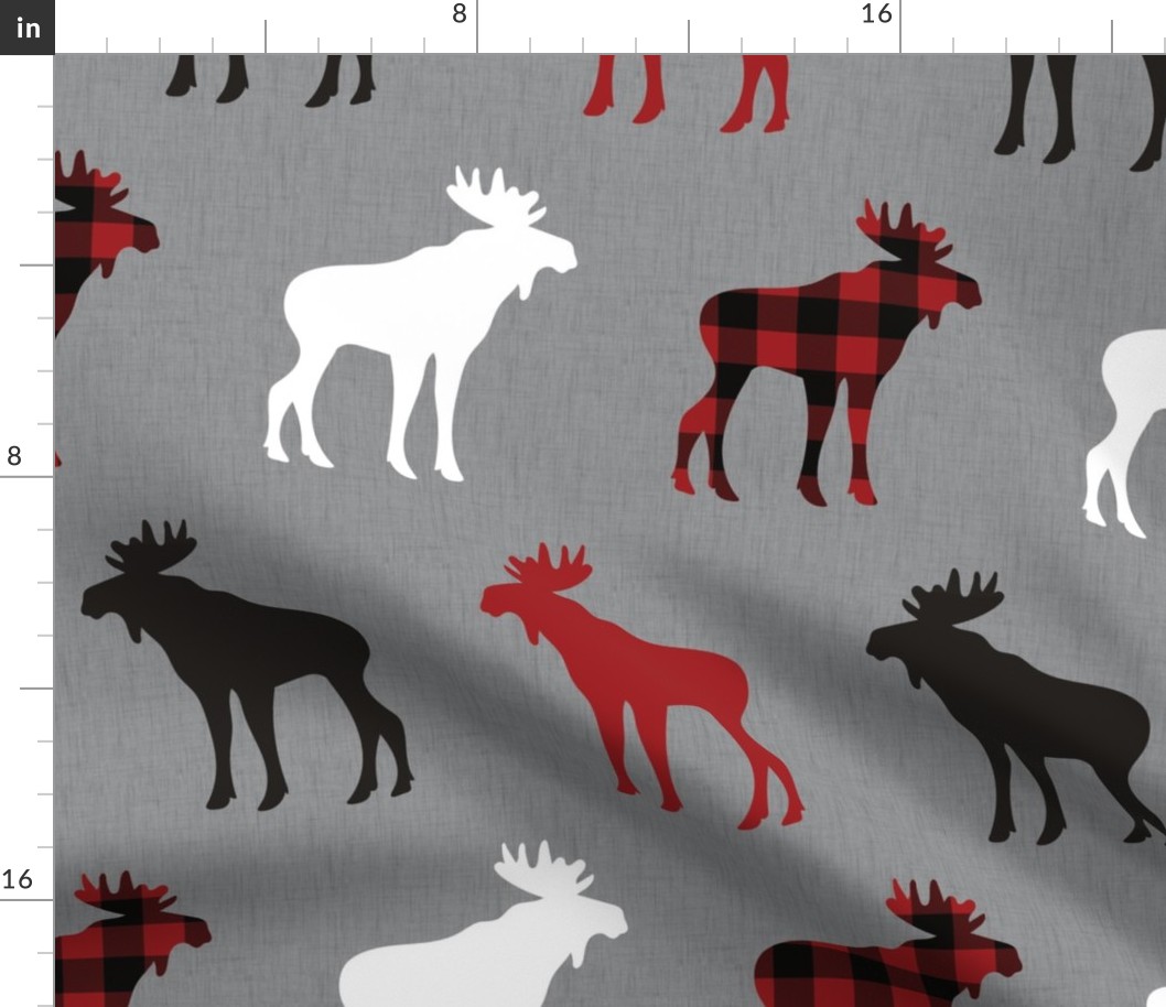 marching buffalo plaid moose