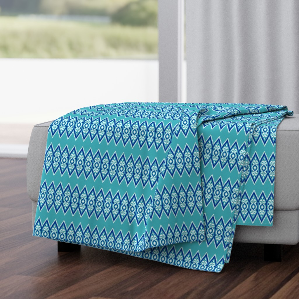 Native American Chevron Ikat Blues